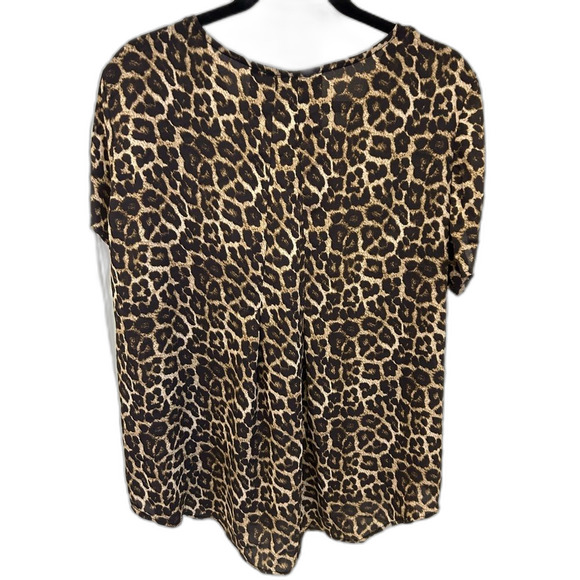 Chelsea & Theodore Leopard Print Blouse - Size 2X - Picture 2 of 5